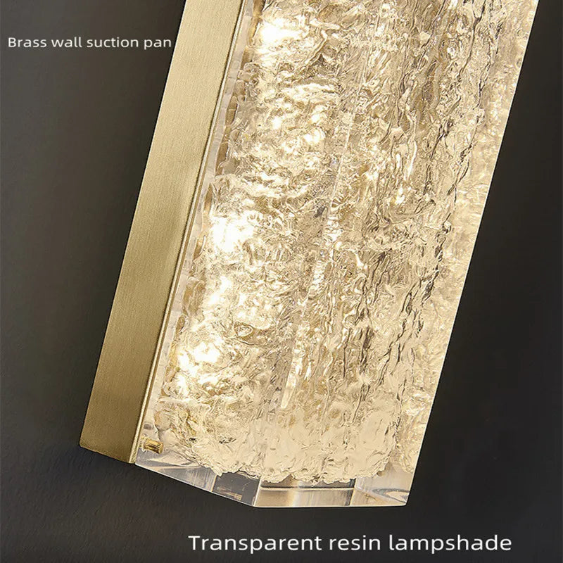 Afralia™ Copper Crystal LED Wall Lamp for Living Room, Postmodern Bedside Light