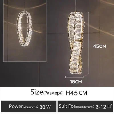 Afralia™ Crystal Pendant Chandelier: Elegant Ceiling Light for Bedroom Living Room Home Decor