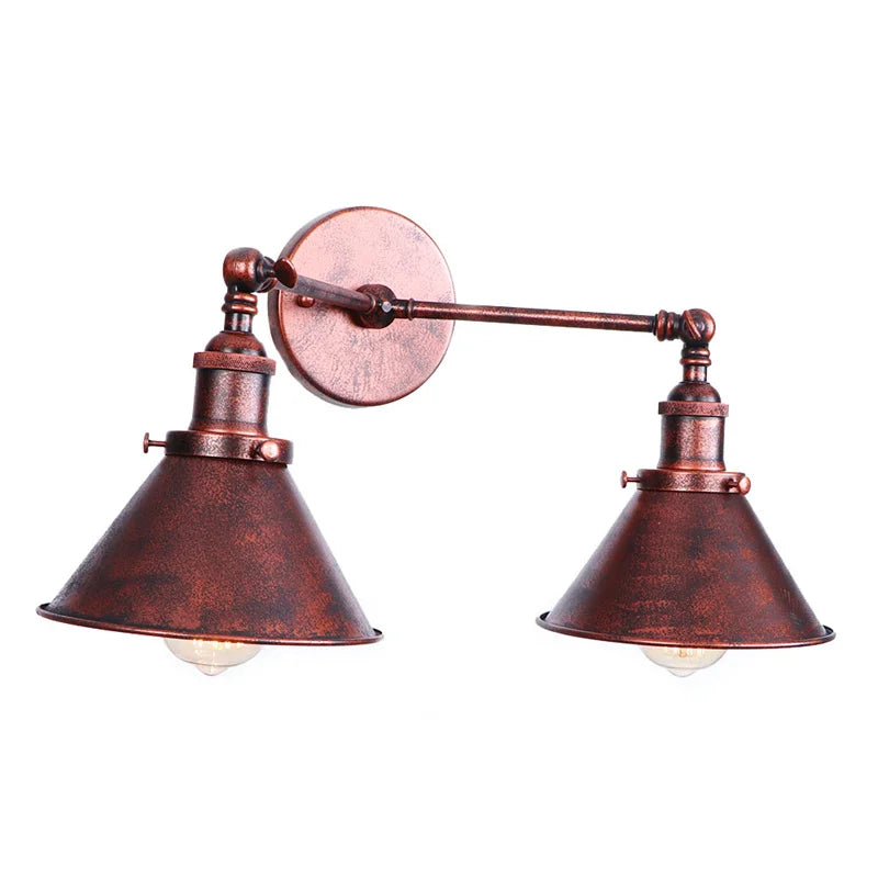 Afralia™ Rustic LED Wall Lights 2 Heads Adjustable Lamparas for Kitchen Restaurant Mirror