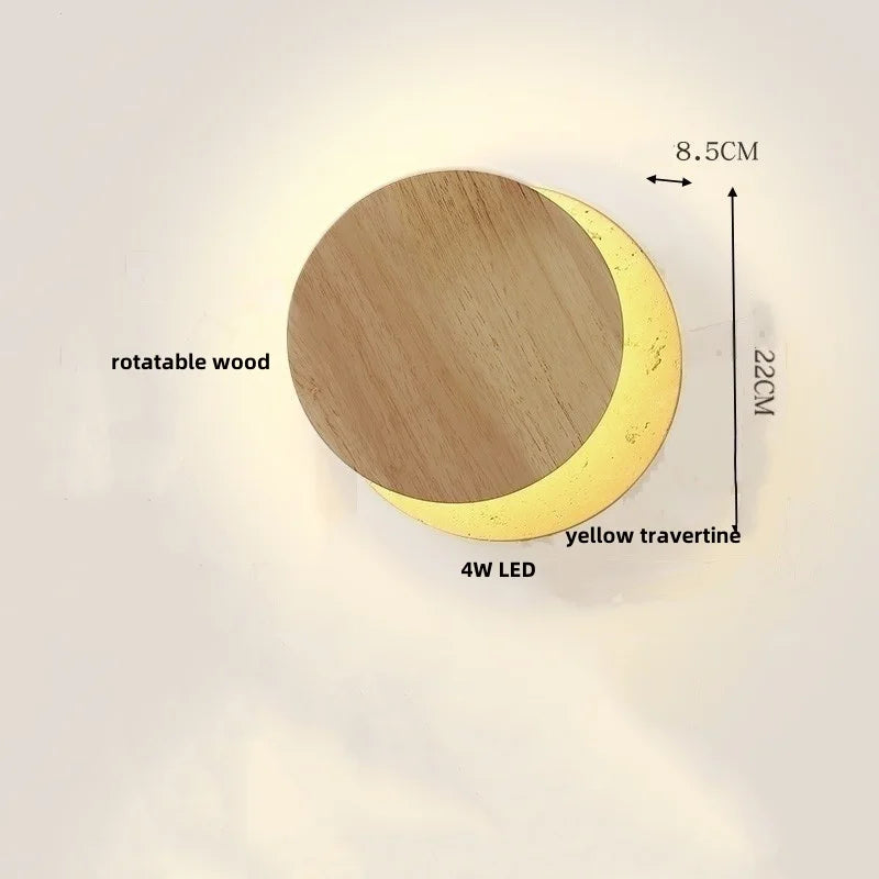 Afralia™ LED Wall Lamp 2 Glass Ball White, Yellow Travertine Stone Indoor Light
