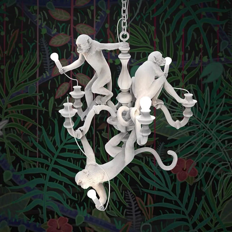Afralia™ Resin 3 Monkeys Chandeliers: Vintage Loft Replica Pendant Lights by Afralia™