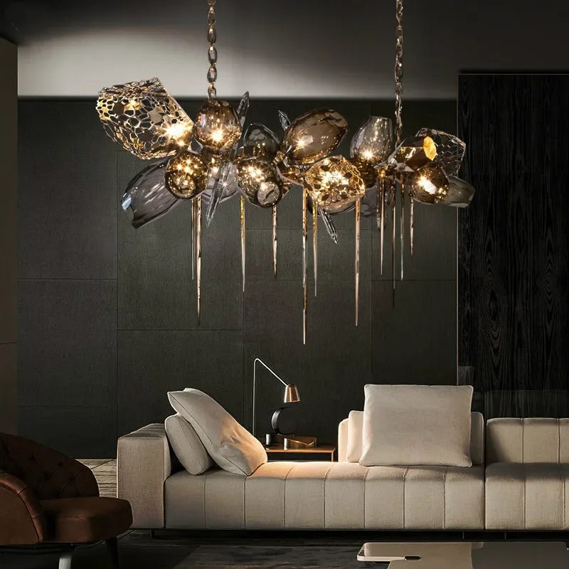 Afralia™ Glass Shades Pendant Light Luxury Dining Lamp Indoor Decor Lighting