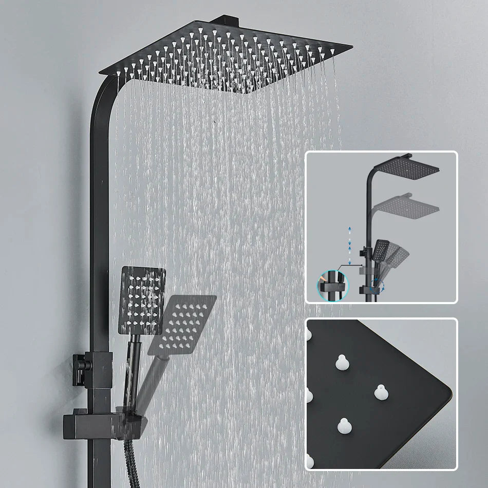Afralia™ Rainfall Shower Faucet Set with Wall Mount Tub Spout and Bidet Taps
