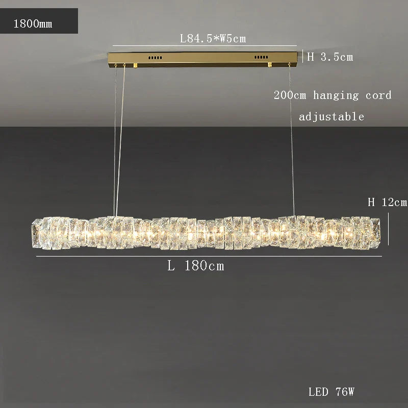 Afralia™ Glass Chandelier LED Ceiling Light Fixture Modern for Living Room Hotel Dining Hall