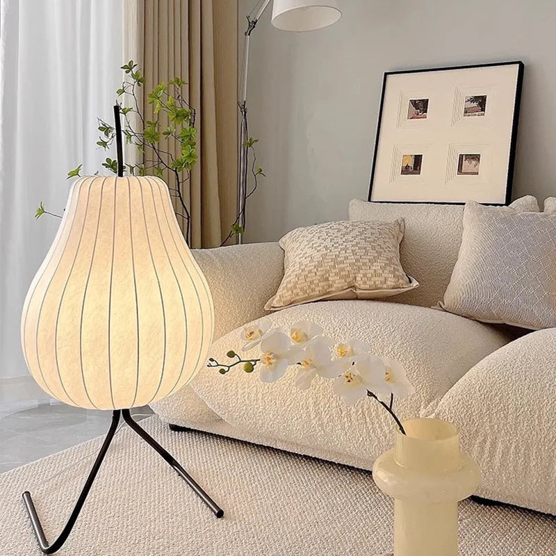 Afralia™ Japanese Silk Floor Lamp: Wabi Sabi LED Fabric Lamp for Living Room & Bedroom