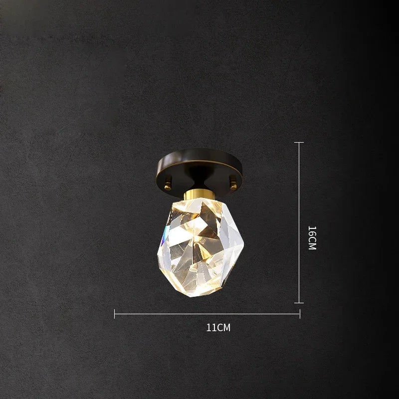 Afralia™ Modern Gold Black Crystal Chandelier LED Light