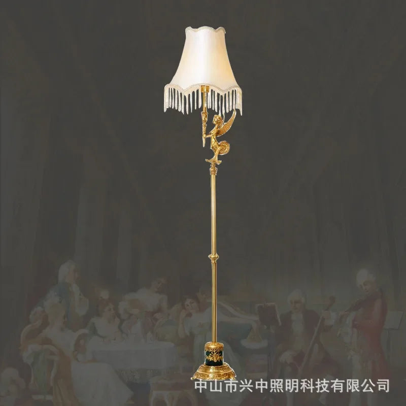 Afralia™ Luxury Copper Floor Lamp: Elegant European Villa Decor for Living Room & Study