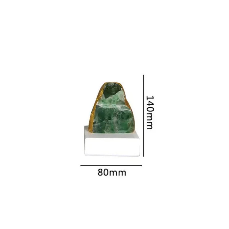 Afralia™ Green Agate Crystal Stone Figurine on Marble Base for Home Decor