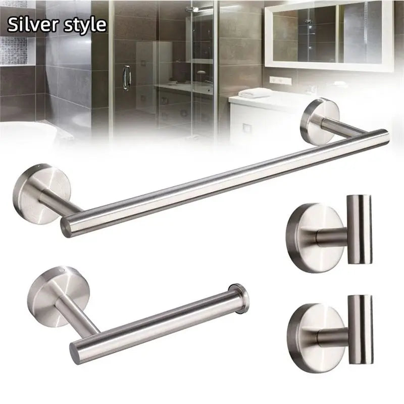 Afralia™ Brushed Gold Bathroom Hardware Set: Towel Holder, Paper Holder, Robe Hook