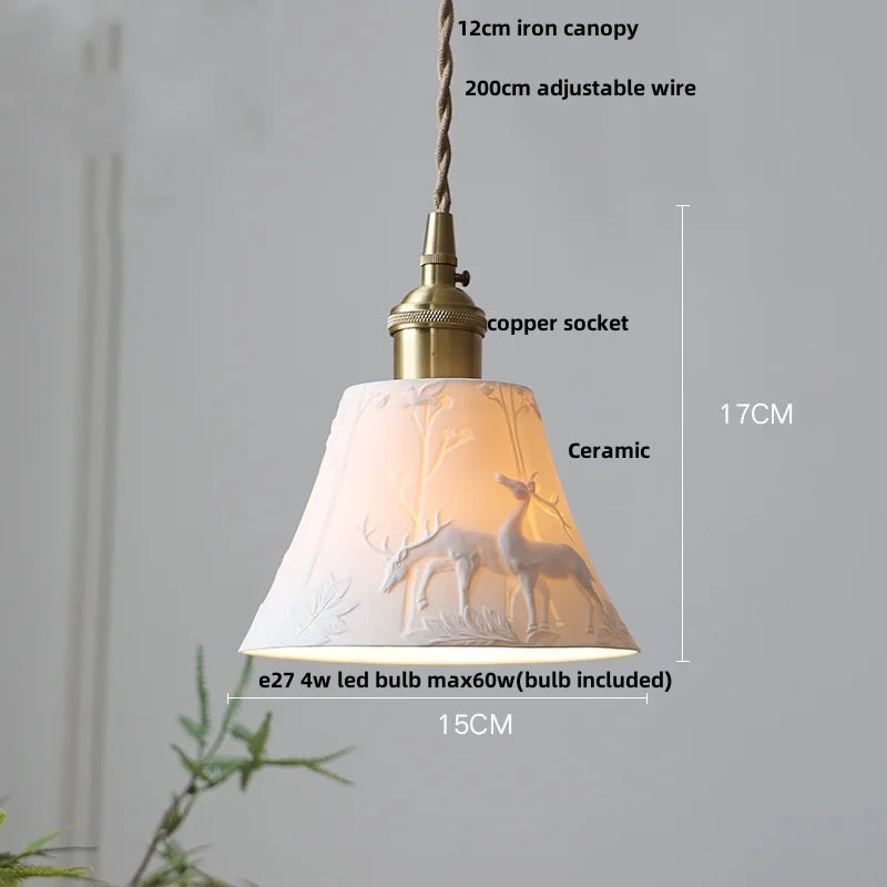 Afralia™ Ceramic Black LED Pendant Lights Modern Nordic Design Hanglampen
