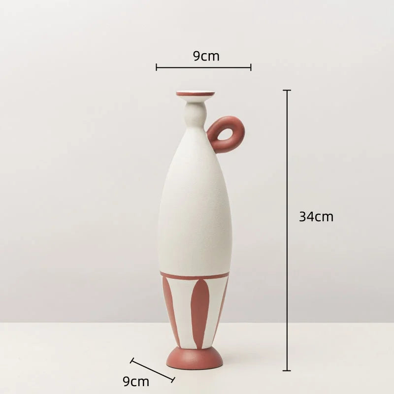 Afralia™ Geometric Black Lines Resin Vase - Handcrafted Floral Home Decor