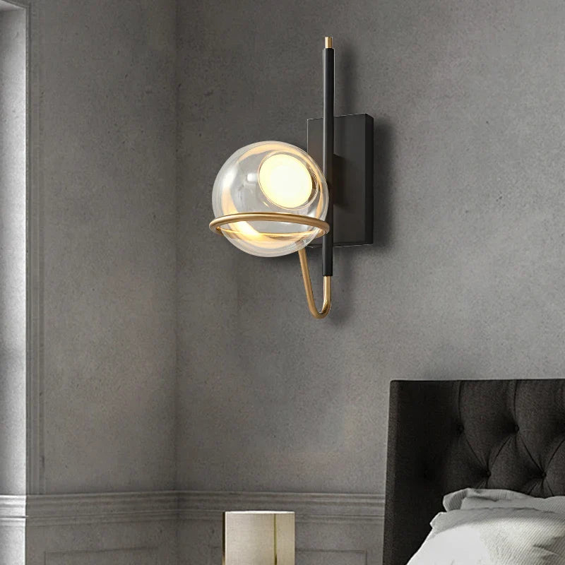 Afralia™ Luxury Glass Wall Sconce Lamps Dimmable Easy Installation for Bedside Living Room TV Background Wall Lighting