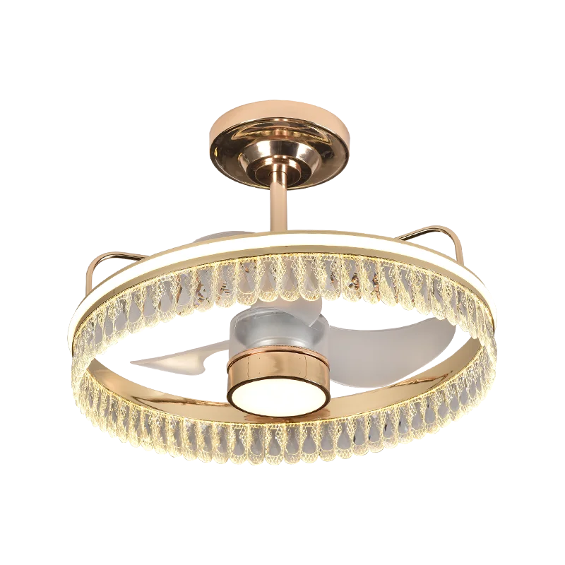 Afralia™ Black Gold LED Ceiling Fan Chandelier: Luxury Nordic Modern Design