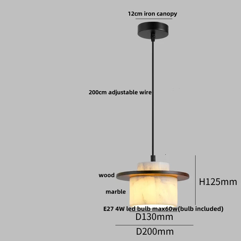 Afralia™ Nordic LED Pendant Light - Luxury Stone Ball Wire Adjustable Home Decor