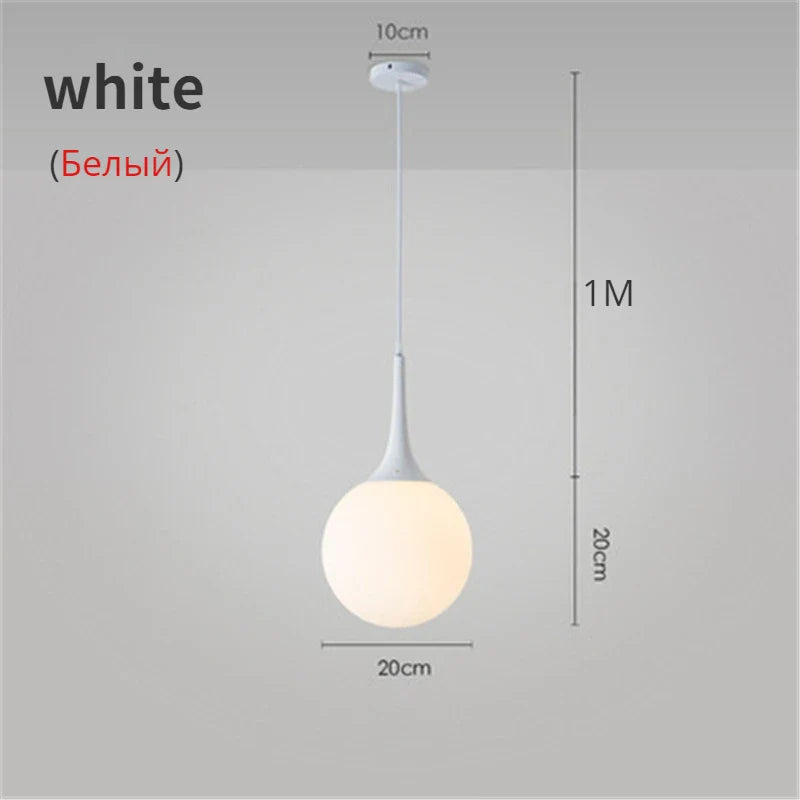 Afralia™ Nordic Glass Ball Pendant Lights LED Chandelier for Living Room & Restaurant
