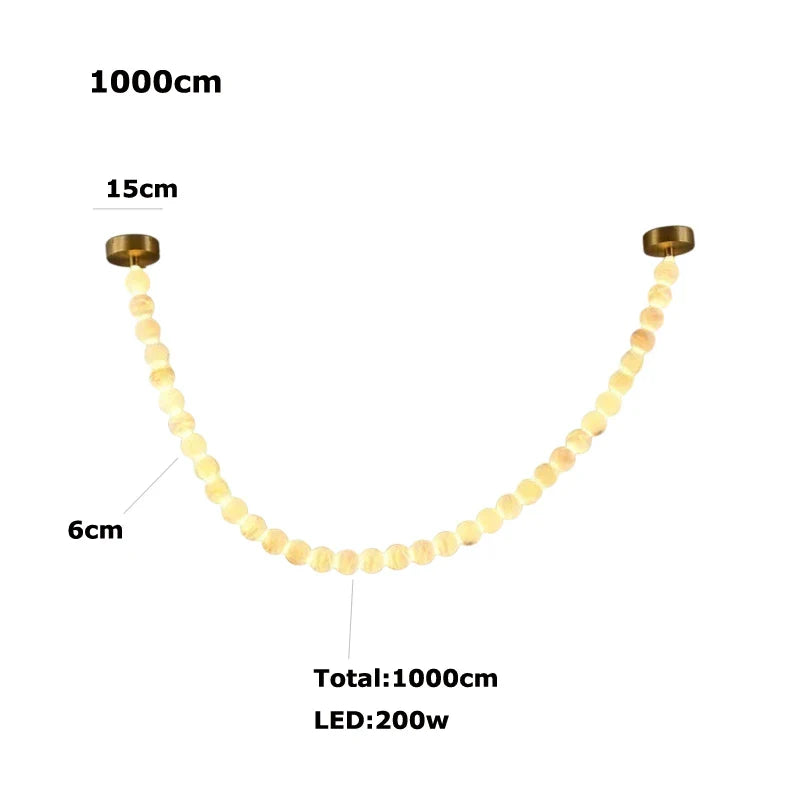 Afralia™ Alabaster Marble Gold LED Chandelier for Staircase-Foyer Decor