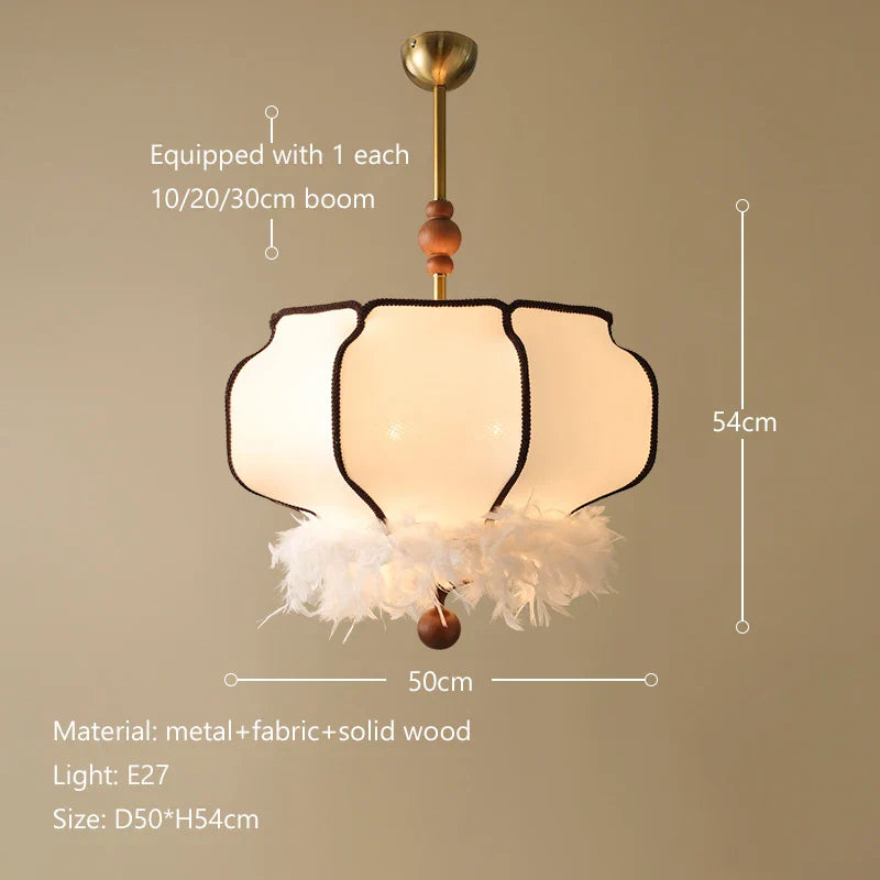 Afralia™ French Vintage Fabric Chandelier Pendant Lamp - LED Hanging Light for Home and Restaurant