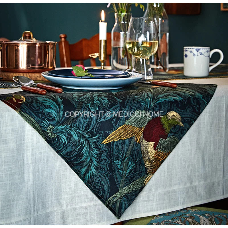 Afralia™ Nightingale Napkin: Cotton Linen Placemat for Dining Table