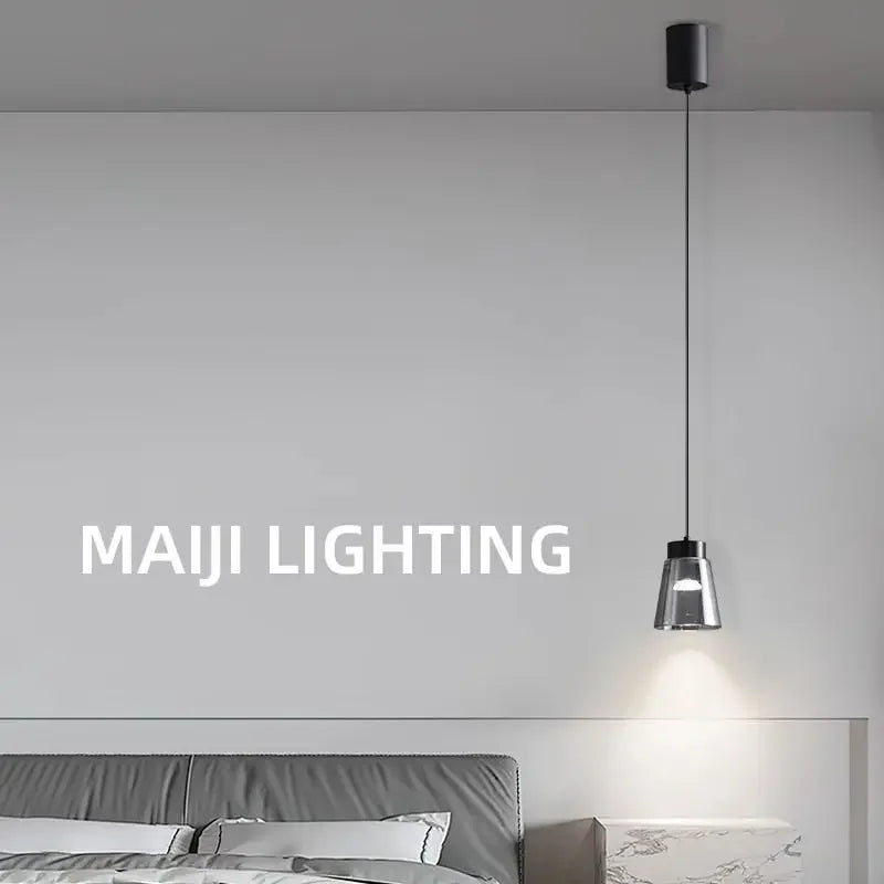 Afralia™ Modern Smoke Glass Pendant Light for Dining Room Bedroom Kitchen Island