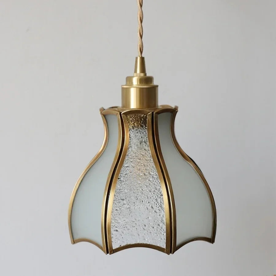 Afralia™ Tiffany Glass LED Wall Sconce with Copper Socket and Pull Chain Switch