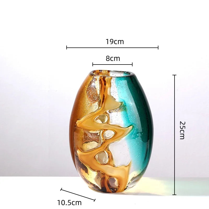 Afralia™ Abstract Ripple Glass Vase - Home Decor Hydroponic Flower Vase