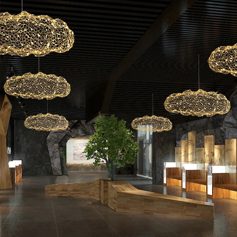 Afralia™ Modern Cloud Design LED Pendant Lights for Office, Restaurant, and Bar Lighting