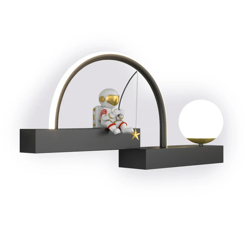 Afralia™ Astronaut Cartoon Sconce Metal Lighting for Creative Living Room Décor