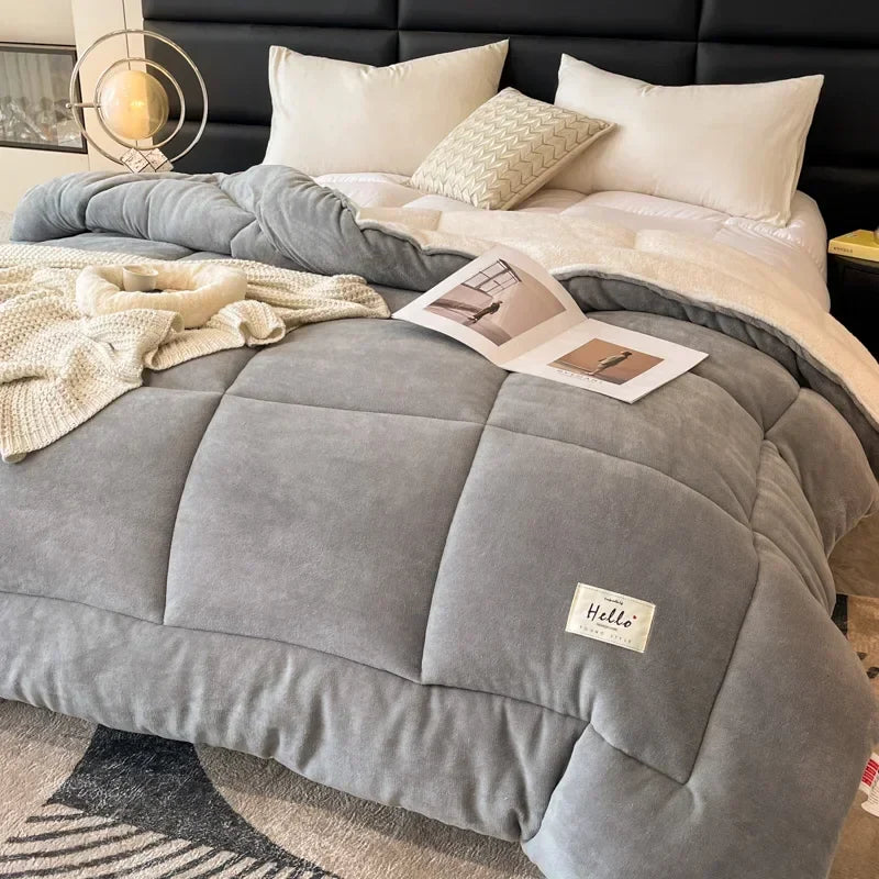 Afralia™ Winter Fleece Weighted Blanket Soft Warmth Comforter Duvet Core