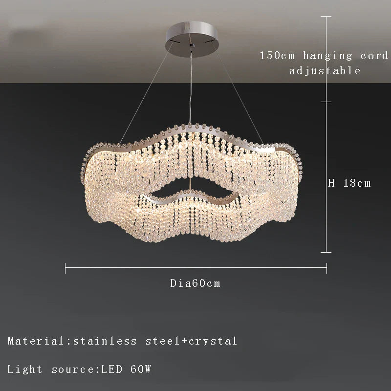 Afralia™ Crystal Bead Chandelier LED Lights for Modern Luxury Home Decor & Bedroom