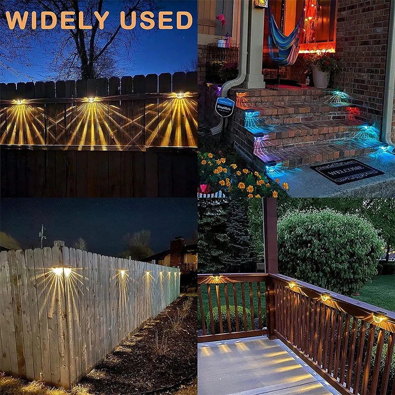 Afralia™ Solar Fence Lights: Waterproof Outdoor Deck Pathway Stairs Lighting for Yard & Patio