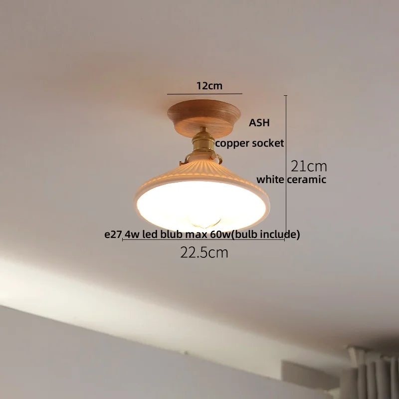 Afralia™ White Ceramic LED Ceiling Light Fixture Nordic Modern Home Decor Lighting Plafond Lamp