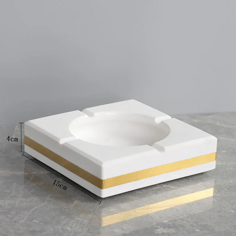Afralia™ White Marble Gold Bathroom Set