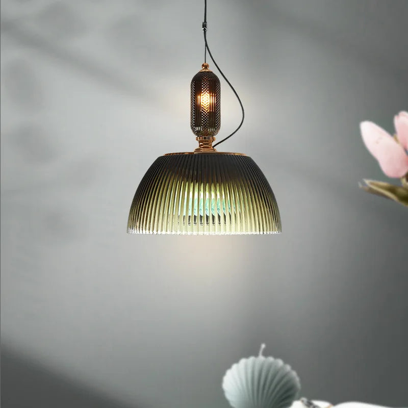 Afralia™ Retro Glass Pendant Light for Kitchen Study Bar Coffee Shop