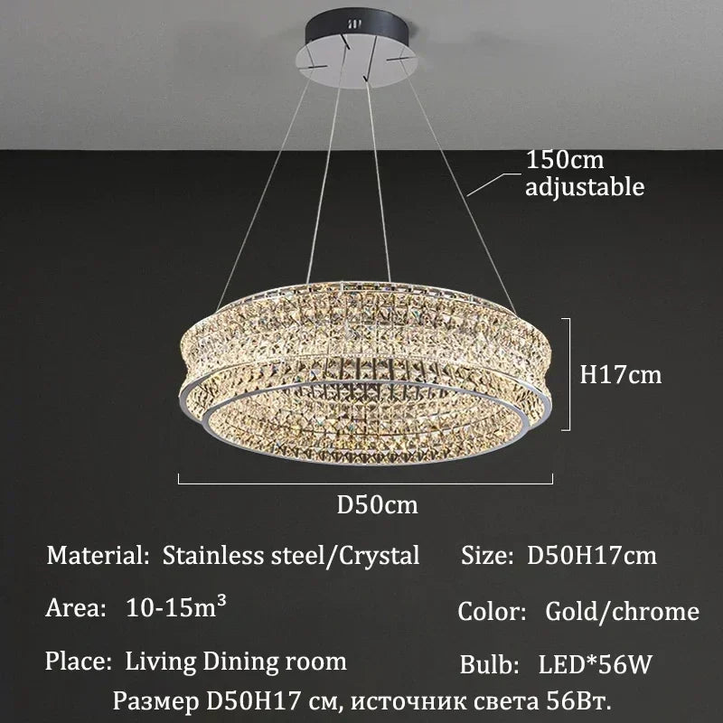 Afralia™ Crystal Chandeliers LED Lighting for Home Living Dining Room Decor