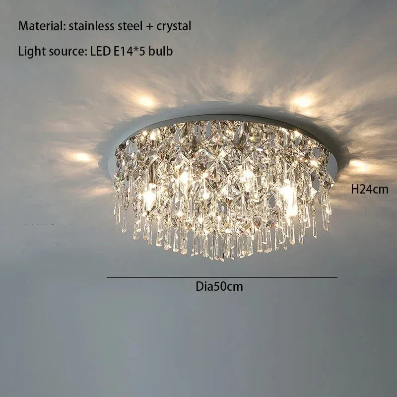 Afralia™ Crystal Ceiling Lamp: Luxury Modern LED Ceiling Light for Home Indoor Lighting