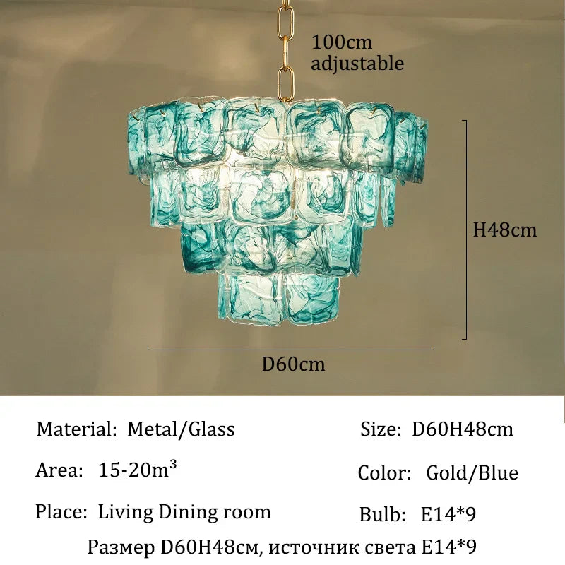 Afralia™ Murano Glass Chandelier Light Ceiling Hanging Lamps Modern Chandeliers - Living Room Dining Table