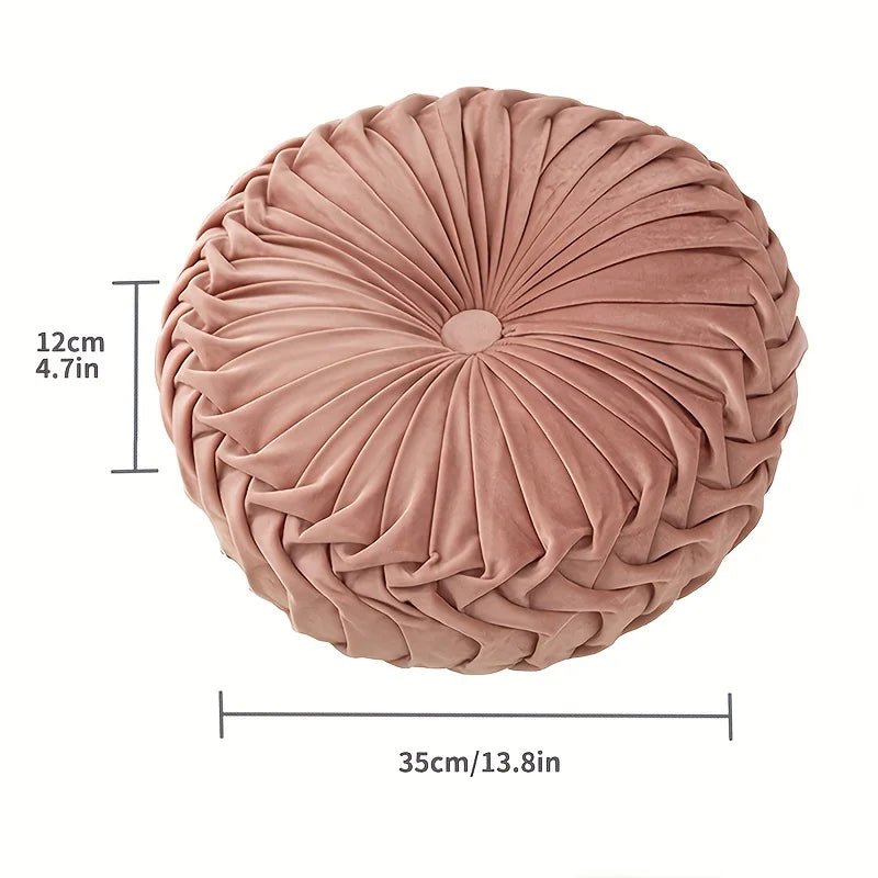 Afralia™ Pumpkin Dream Velvet Round Throw Pillow