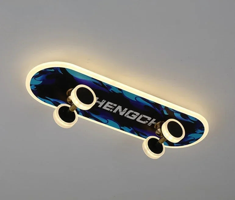 Afralia™ Skateboard Ceiling Lights: Modern Nordic Design for Children's Room, Boy/Girl Living Decor