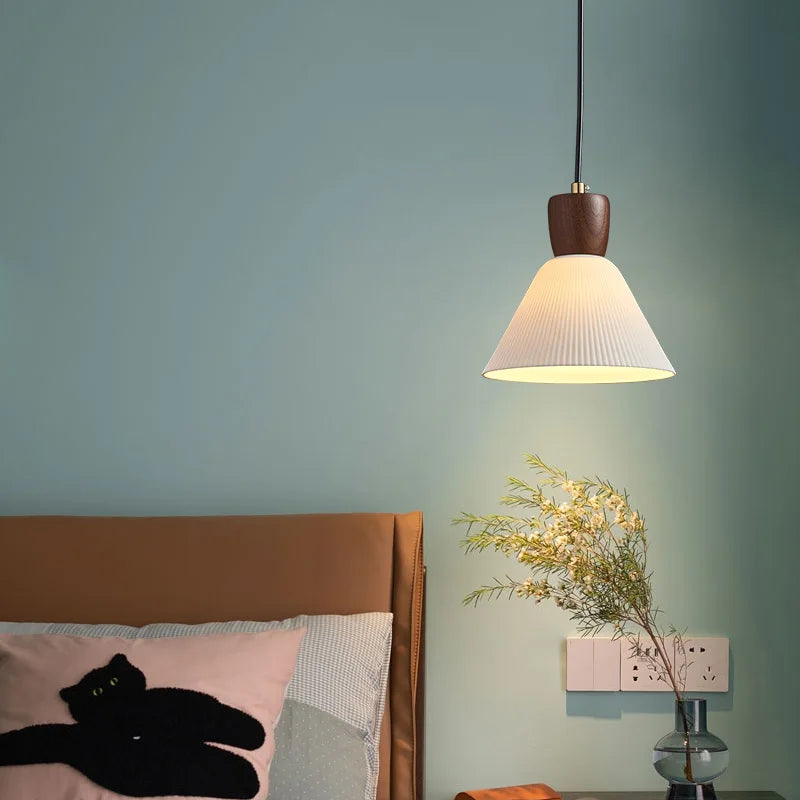 Afralia™ Nordic White Ceramic LED Pendant Light for Modern Living Spaces