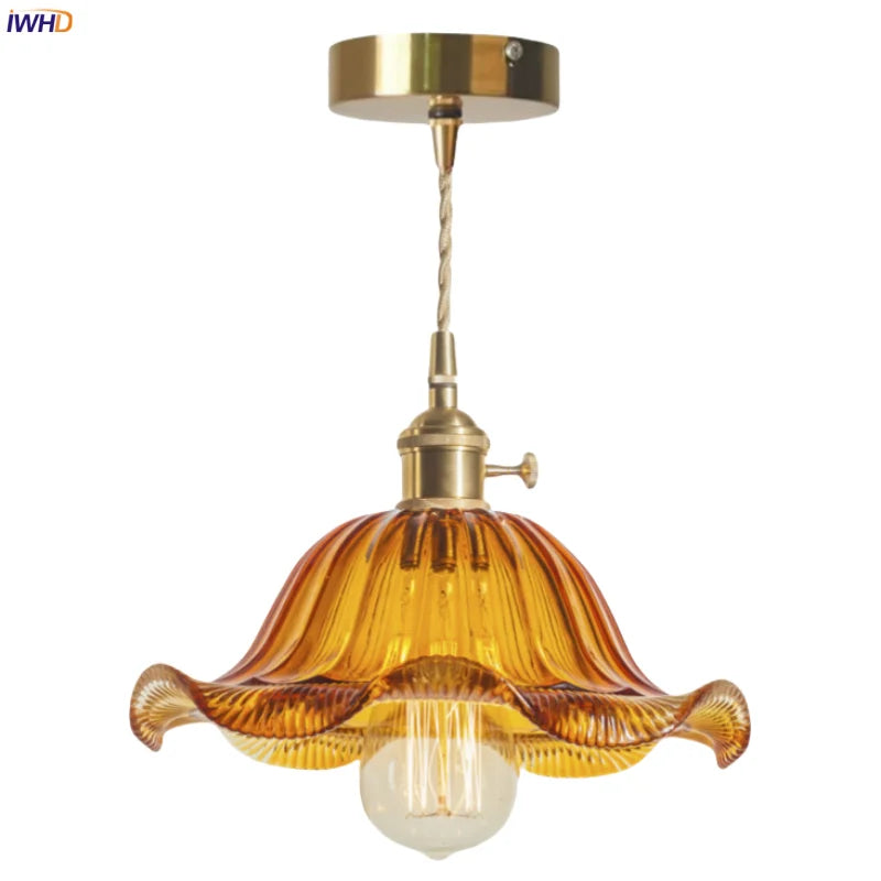 Afralia™ Nordic Brown Glass LED Pendant Light for Stylish Decor