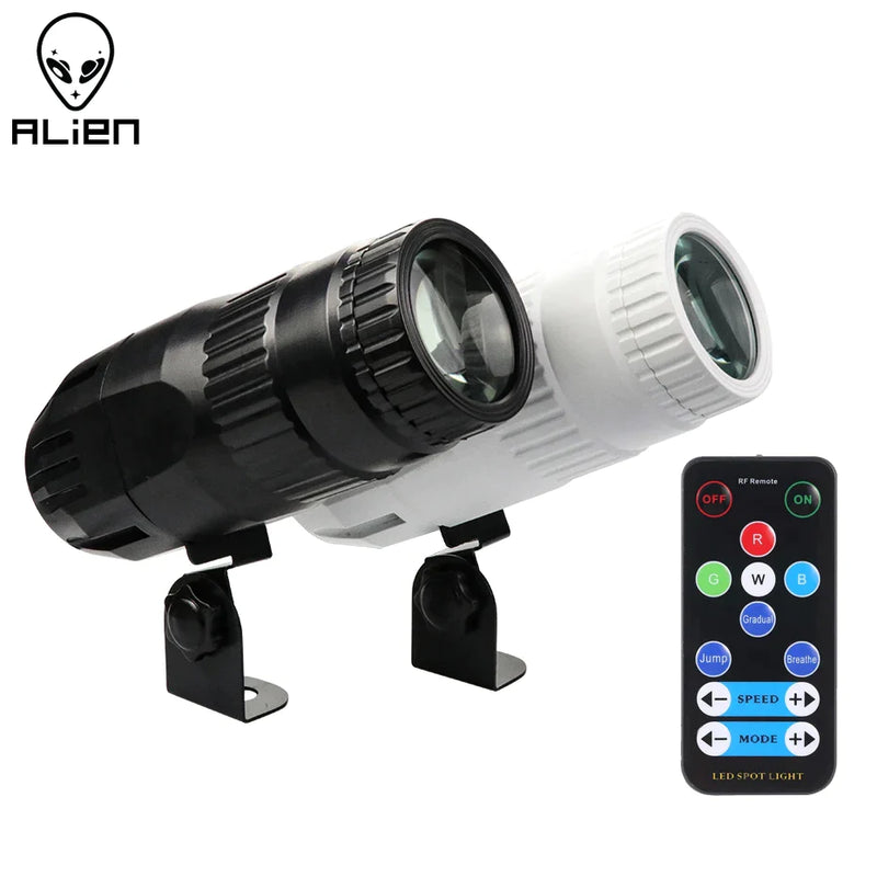 Afralia™ RGBW LED Pinspot Beam Spotlights: Dynamic Party Stage Lighting with Remote Control.