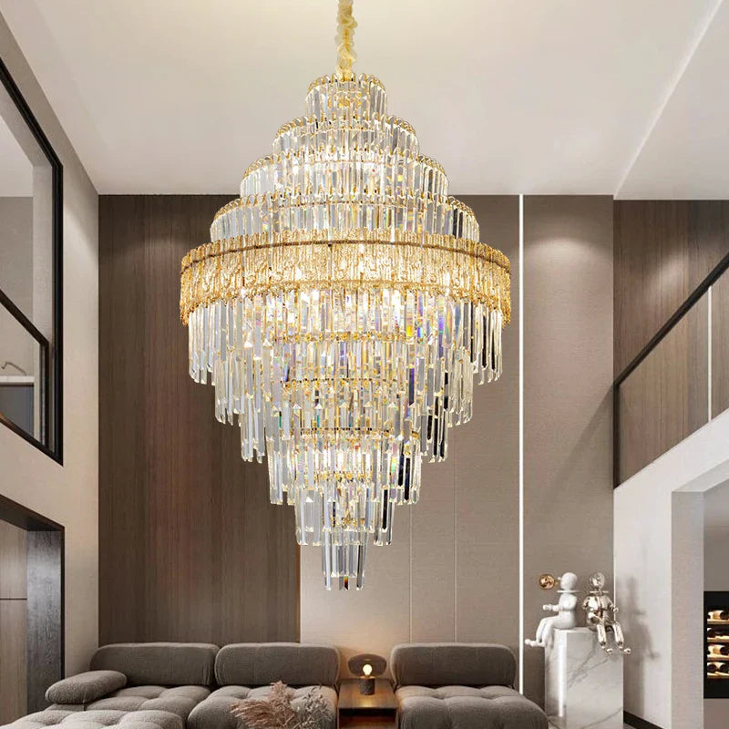 Afralia™ Crystal Chandelier: Luxury Living Room Lamp, Modern Design, Elegant Lighting Option