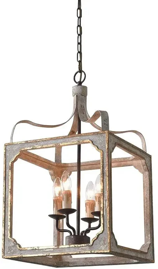 Afralia™ Vintage Gold Wooden Chandelier Suspension Lighting for Kitchen and Living Room