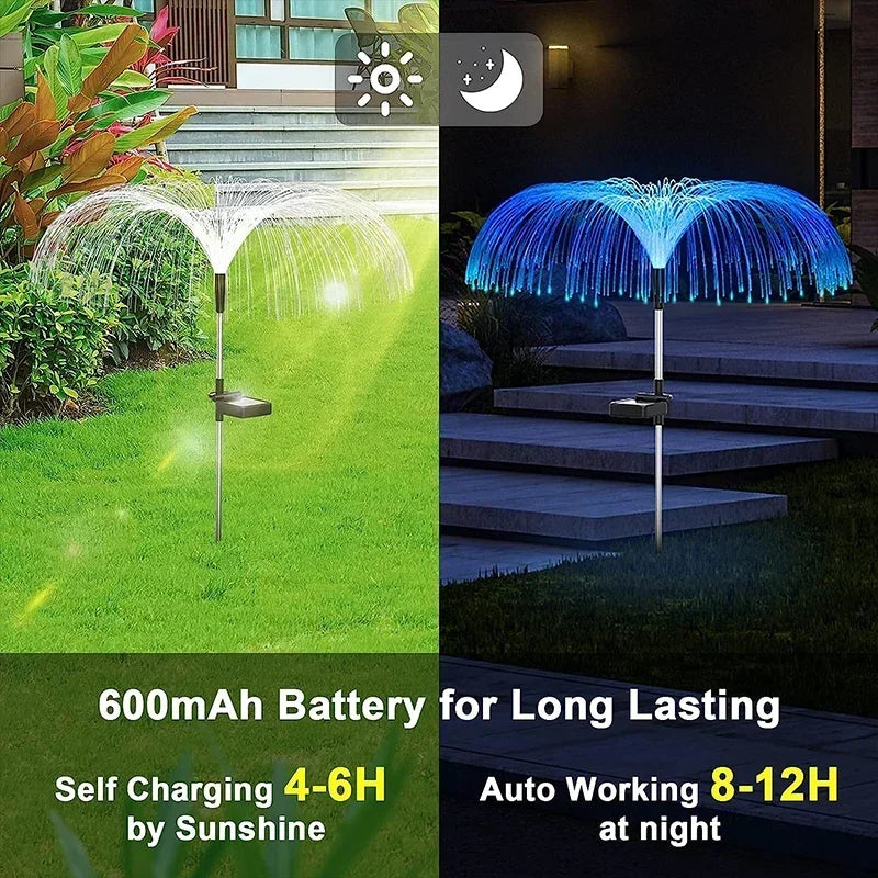 Afralia™ Solar Jellyfish Lawn Lights - Outdoor Fiber Optic Decor for Patio & Yard
