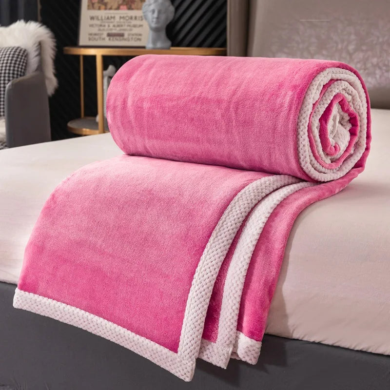 Afralia™ Milk Velvet Warm Blanket: Soft, Cozy Double-sided Quilt for Bed & Sofa