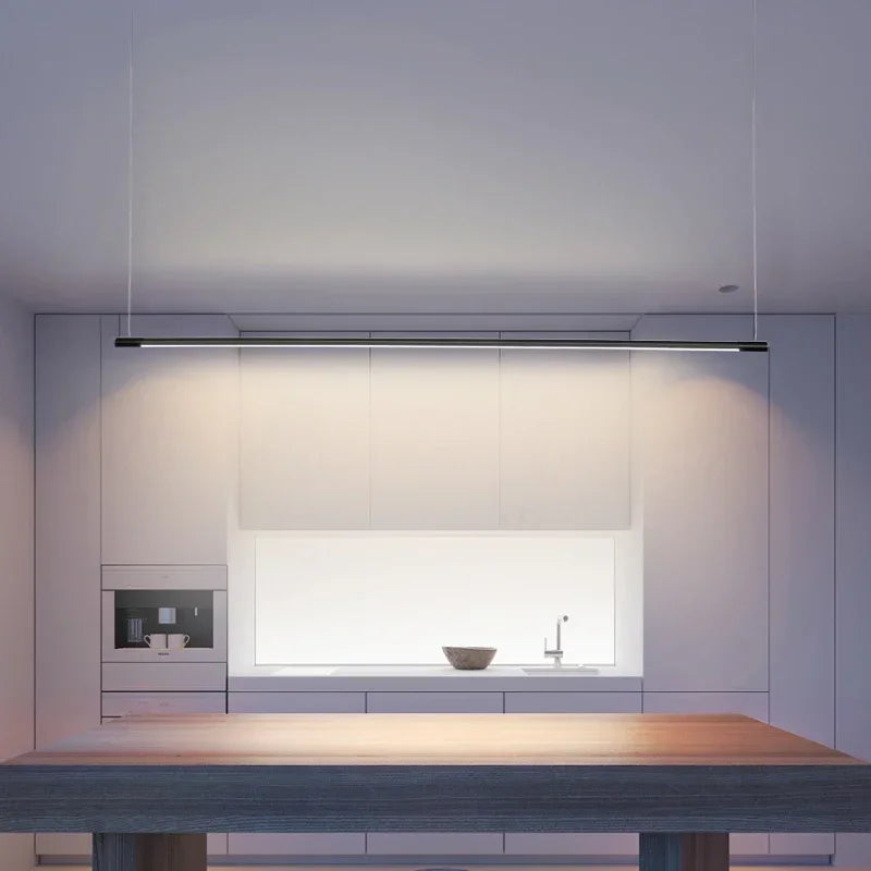 Afralia™ Modern Line Pendant Lights LED Chandeliers Hanging Lamps Living Room Decor