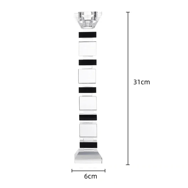 Afralia™ Geometric Glass Candle Holder Block Design Home Decor Accessory