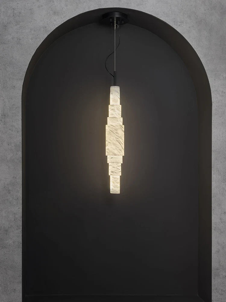 Afralia™ Veined Marble Chandelier Hand-Carved Alabaster Pendant Light
