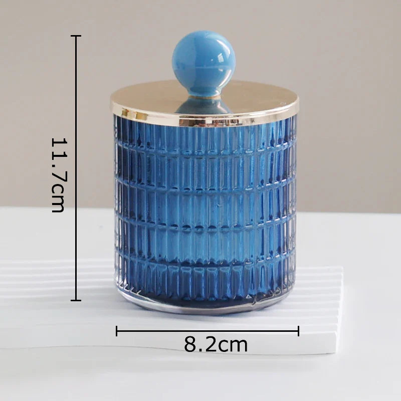 Afralia™ Glass Tea Canister Candy Pot Ceramic Ball Decorative Storage Jar