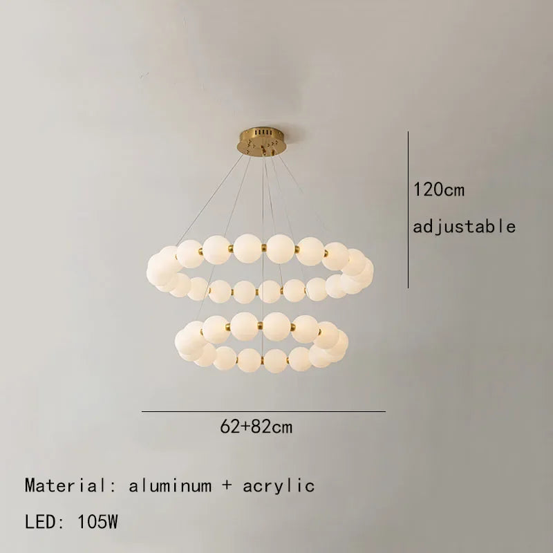 Afralia™ Nordic LED Gold Chandelier for Living Room Bedroom Dining Center Table